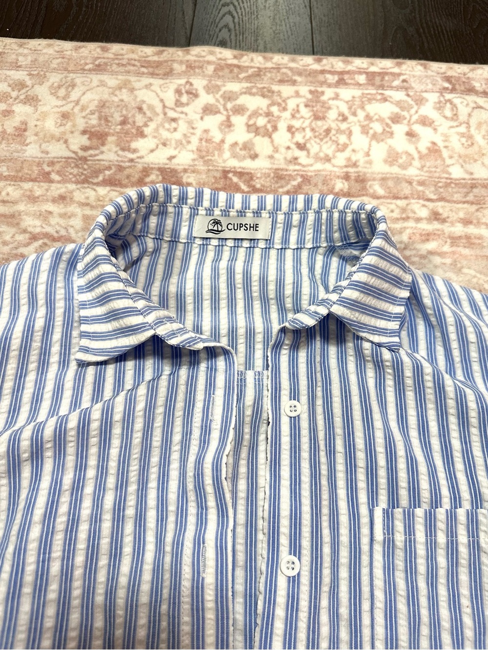 Cupshe 🩵 Striped Long Sleeve Cover Up Top - Picture 4 of 13